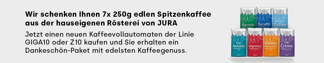 Z10 Aluminium White EA inkl JURA Kaffeebohnen Probierpaket 7 x 250g JURA  Care Kit 25065 Wertgarantie 5 Jahre Komfort JURA 3000
